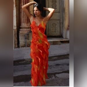 Rat & Boa Fiery Orange Maxi Dress